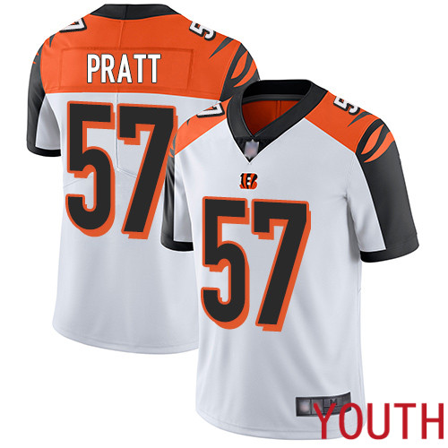 Cincinnati Bengals Limited White Youth Germaine Pratt Road Jersey NFL Footballl #57 Vapor Untouchable